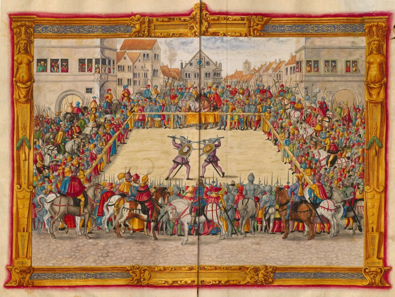 Representación de un juicio por Combate. Foto: Wikimedia Commons
